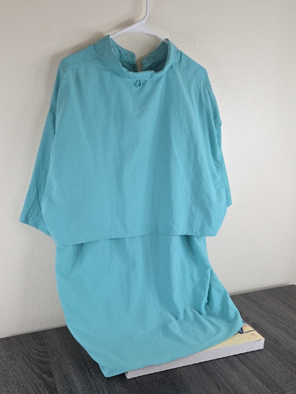 BIMINI BAY XXL Mens Fishing Shirt turquoise short-sleeve button-up shirt UPF 35 - Picture 4 of 16